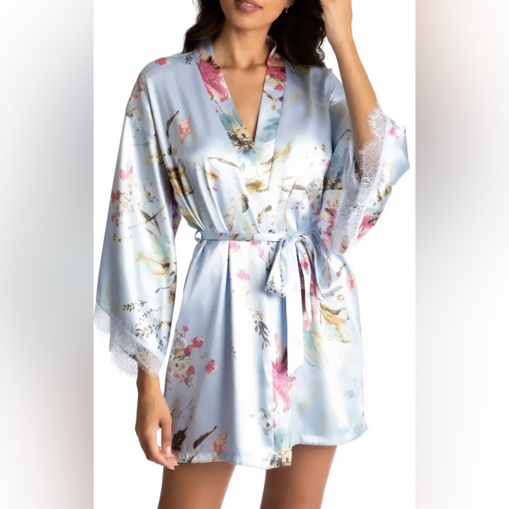 in bloom by jonquil floral lace trim robe perfect for bridesmaids